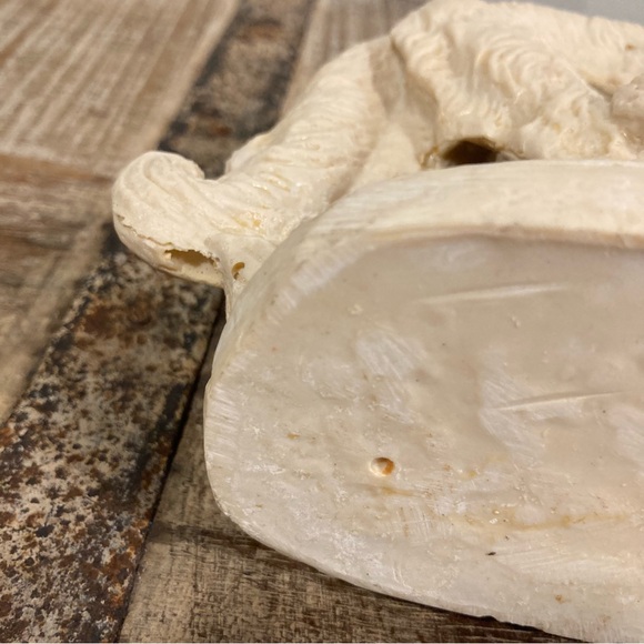 Cast Resin Statue Woman with Dogs Cream Colored Sculpture - Picture 12 of 16